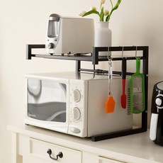 YEDAUM 可調節寬度微波爐架, 寬版黑色