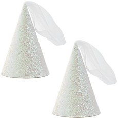Joyparty 亮片頭紗派對帽, 2入, 珍珠白