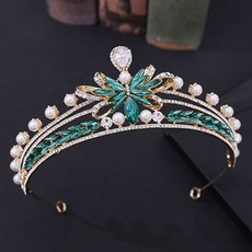 自助婚紗 婚禮頭飾 珍珠髮飾 mmn302, 1個, 綠色