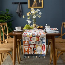 魚設計雪尼爾手術台佈, 混色, 33 x 200 厘米