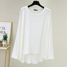 마켓에이 여성용 모달 언발 루즈핏 티셔츠