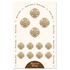 ButtonKing 女性西裝射出鈕扣 15mm 8顆 + 21mm 4顆 套組 柏林環氧, 1套, 白色G