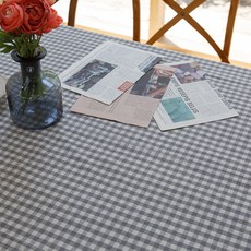 Casa Story 基本款格紋方桌桌布, 1個, 2人座(120 x 120 cm), 灰色