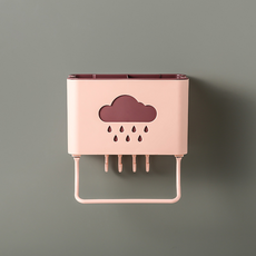 코레시스 심플한 물빠짐 수저통, 핑크, 1개