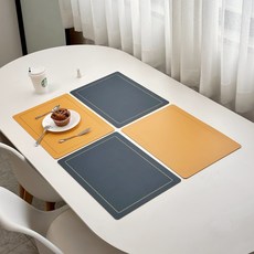 briview Linea 雙面餐墊, 4個, 海軍藍 + 芥末黃, 43 x 30 cm