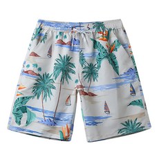 ATEAM 男士椰子海灘泳褲, 混合色
