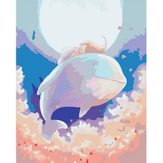 Aiemmini DIY 星光畫+光纖心情燈套組 30 x 40cm, 天鯨