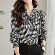 LUNA GIRL Rabbit格紋蝴蝶結襯衫