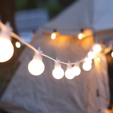 21C Trend 感性露營 LED 櫻桃燈 白色線 白色蓋 燈串 60燈 18m, 燈泡色, 1個