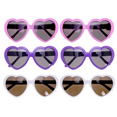 LivingDA 愛心造型眼鏡 3件組, 粉紅色, 紫色, 白色, 2套