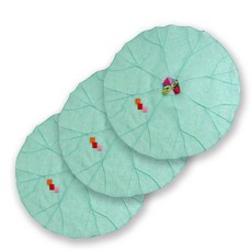 happytool 苧麻拼布飯菜罩 祖母綠, 3個