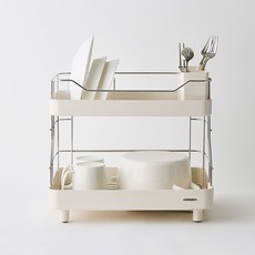 HANSSEM Basic Plus 碗盤瀝水架, 燕麥米色, 1個, 2層