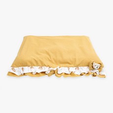 ITS DOG 寵物晚安熊荷葉邊睡墊, 芥末黃