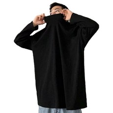 Lihong 男士寬鬆版半高領長袖T恤