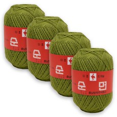 타조 순면 30수 구정뜨개실, 109 올리브그린, 4개