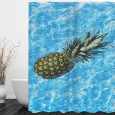 寫實鳳梨圖案浴簾 A_RD_675, 1個