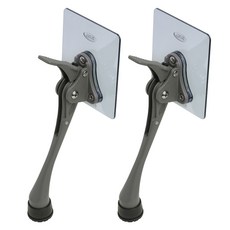 LIVINGiF 免鑽孔黏貼式一鍵馬蹄門擋組 深灰色 大, 2套