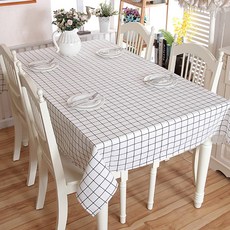 마켓플랜 북유럽 체크 식탁보, 베이지, 2인(90 x 140 cm), 1개