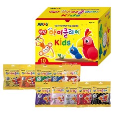 AMOS 兒童彩色黏土 10色套組, 50g, 1組, 混色