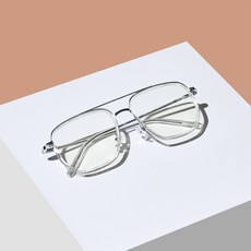 BEIMA 男女復古雙樑方形複合式膠框大尺寸透明眼鏡框 E506