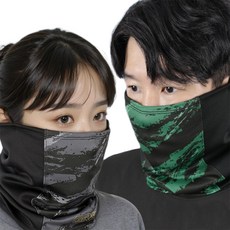그루브스타 GRS 윈드텍 페이스 스포츠 넥워머 2종 세트, 그레이, 그린, 1세트