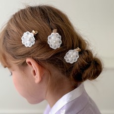 CHENNY BONGBONG 女童雲朵花韓服髮夾3件組