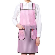 Yekyeong 條紋聚氨酯防水H型半透明圍裙 小 PO-0716, 1個, 粉紅色