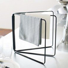 루메테라 철제 손수건 행주 탁상형 건조대, 블랙, 1개