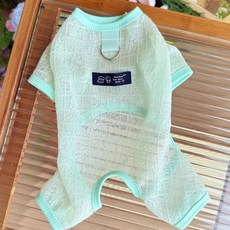 웨이비데이즈 반려동물 레이스 여름용 티셔츠 W265-0122, 그린(W265-0122GL), 1개