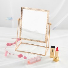 세뇨르킴 화장대 미니 골드 거울, 라이트골드