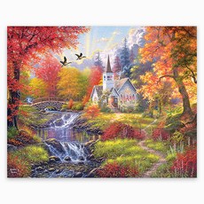 KMELLIE Holdings DIY 3D 圓形鑽石畫 一體式帆布畫框 50 x 40cm, 夢想宮殿, 1個