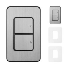 CHEIL ELECTRIC The Art Plus Switch 3路2腳金屬銀色+透明壓克力蓋BOM729, 2套