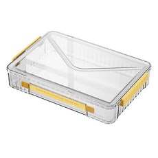 小麥購物 卡扣式透明證件收納盒 L2473, 1層, 黃色