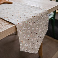 家居風精緻菊花刺繡高級桌旗, 30 x 180 cm, 混色, 1個