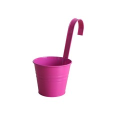 繽紛多彩欄杆掛鉤式鐵製花盆, 玫瑰色