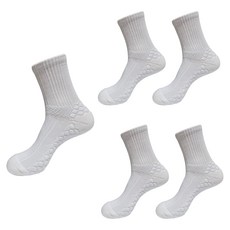 UNDERDIA 男士運動氣墊羅紋網眼中筒襪5雙組, 1套, 白色