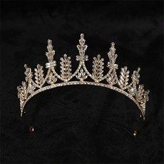 LUNAGLAM 復古水晶宮廷皇冠頭飾 WC617, 1個, 金色