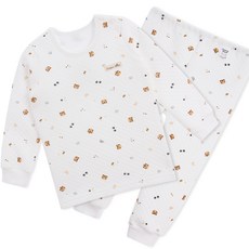 Organic Boom 孩童老虎印花保暖長袖長褲套裝