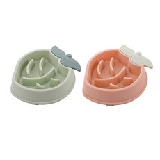 Carnot Korea 寵物蜜桃餐具, 綠粉色, 2個