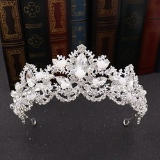 LUNA GLAM 自助婚禮公主水晶皇冠 H213, 銀色, 1個