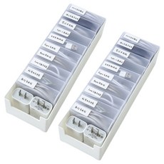 Oh My Boy Friend 透明電線收納盒, 2個, 白色