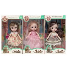 LET'S TOY Hello Jelena球形關節娃娃3入組 B款, 莉莉、艾拉、夏洛特, 16厘米