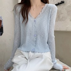 MarketA 女款 Berry 夏季透膚長袖開襟衫 T25SS3-A2039