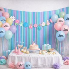 PARTYSHOW 彩帶 天空薰衣草 家庭派對 掛旗 裝飾組
