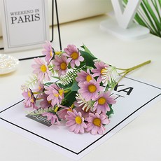 더플로우커머스 조화 홈 웨딩 장식 촬영 소품 카모마일 꽃다발, 퍼플, 1개