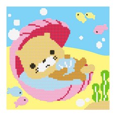 아이러브페인팅 DIY 액자형 보석십자수, 귀여운 수달, 1세트