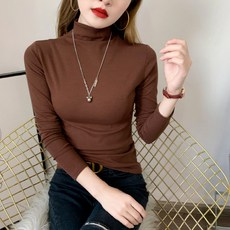 안다로미 여성용 쫀쫀 슈가 목폴라 긴팔티