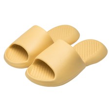 波浪紋浴室拖鞋, 黃色, 1個