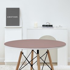 Another 皮革防水圓形桌布, 可可色 + 灰色, 直徑 60cm