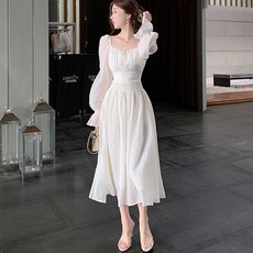 POPLARNC Blenne 透視連身裙, 象牙白